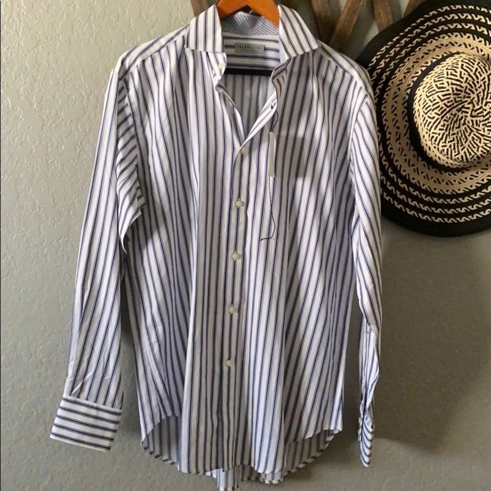 NWT Jack Stone by Thomas Deal Men Modern Sport Casual Dress Shirt M